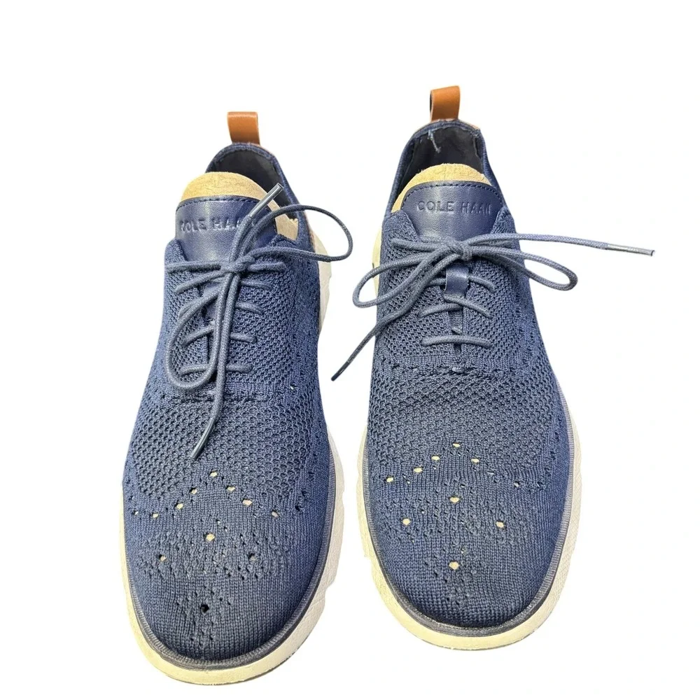Cole Haan Zerogrand Stitchlite Wingtip Oxford Mens Marine Blue C24949 Shoes